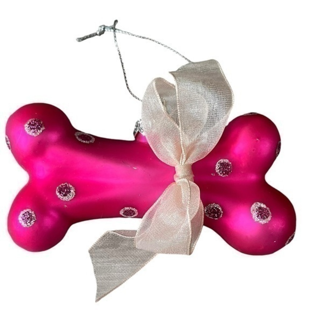 Katherine's Collection Glass Dog Bone Ornament 
Fifi Poodle in Paris Hot Pink
